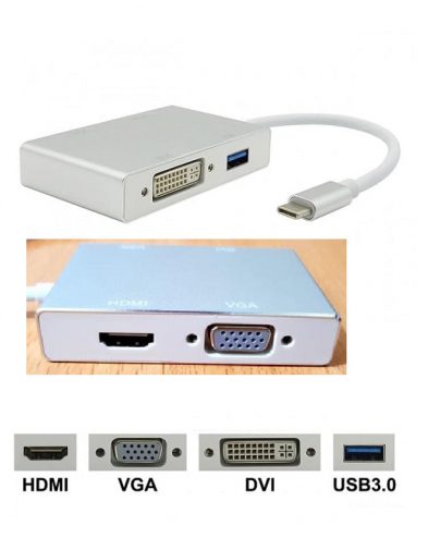 Jual Converter TYPE C to VGA, DVI, HDMI 