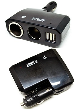 Splitter Charger Mobil Cigarette 2 + USB