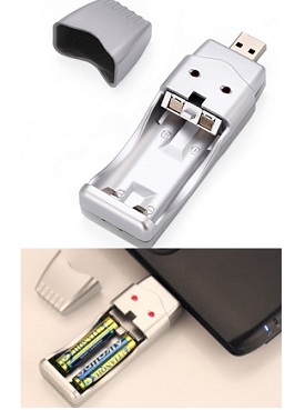 USB Charger Baterai AA/AAA