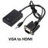 Converter Kabel VGA ke HDMI Female + Audio