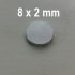 Magnet Neodymium 8 x 2 mm coin