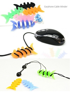 Pengulung Kabel Bentuk Tulang Ikan ( Headset, Mouse, dll)