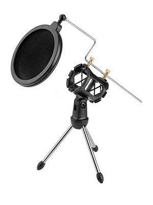 Mic Stand Tripod Mikrofon + Pop Filter