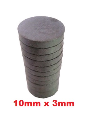 Magnet Hitam Bulat/Koin 10mm x 3mm