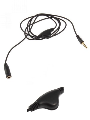 Kabel Perpanjangan Audio headset Male ke Female + Volume