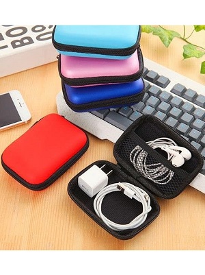 Pouch Dompet Tas Softcase Charger Kabel Headset Hp