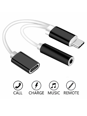 Kabel Adapter Splitter USB Type C to Audio Headset + type C