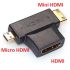 Converter Mini Micro HDMI Male to HDMI Female  2in1