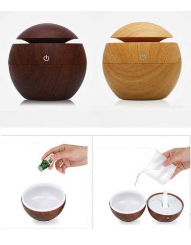 Air Humidifier Aroma Terapi Essential Oil Motif desain Kayu