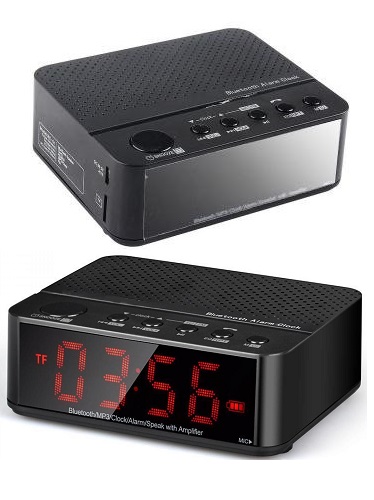 Speaker Bluetooth Portable + Radio, Jam Alarm Led