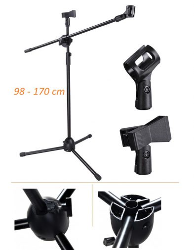 Arm Stand Microphone + 2 Clip Mic Besar