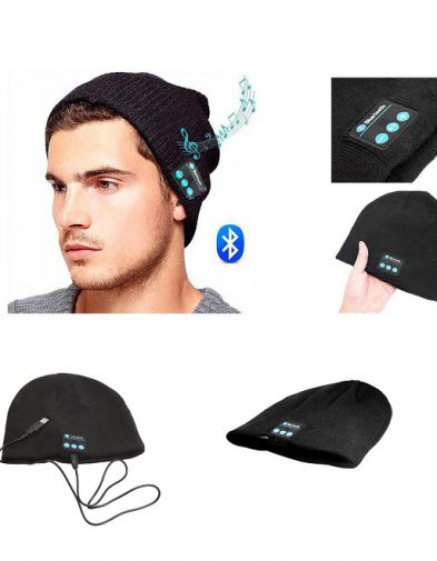 Kupluk Peci Beanie Headset Bluetooth Speaker Kanan Kiri