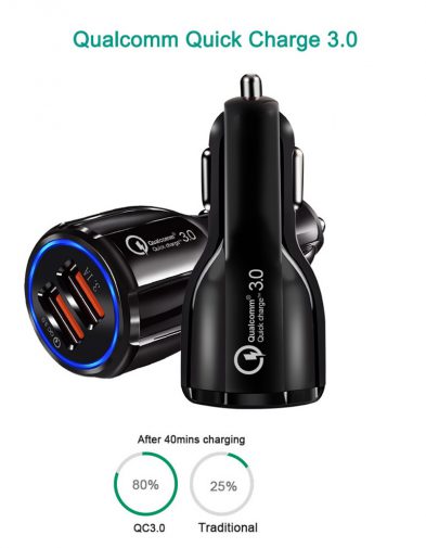 Car Charger QC 3.0 2 Port USB 3.1A