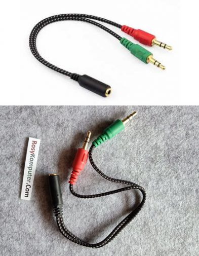 Kabel Audio Aux Female to Male 2 (merah-hijau)