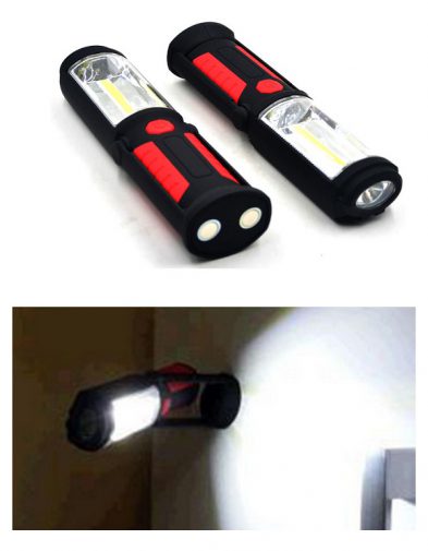 Lampu Led Cob Portable Gantung, Meja + Senter