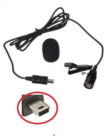 Microphone Clip On Jack USB Mini 5pin (Gopro)