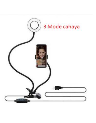 Lampu Selfie Halo Ring, Tripod Holder Pejit Meja