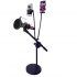 Stand Microphone + 2 Holder Fleksibel HP Meja