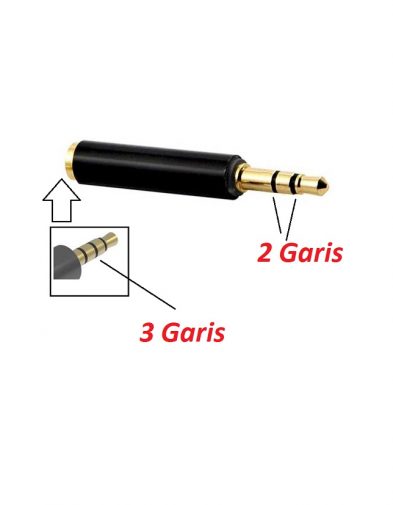 Converter Jack 3.5mm 2 garis (sterio) to 3 garis / TRRS