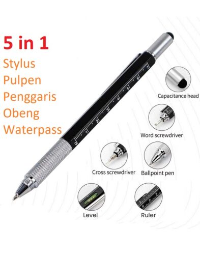 Pen Stylus Pulpen 5in1 ( Obeng, penggaris, waterpass)