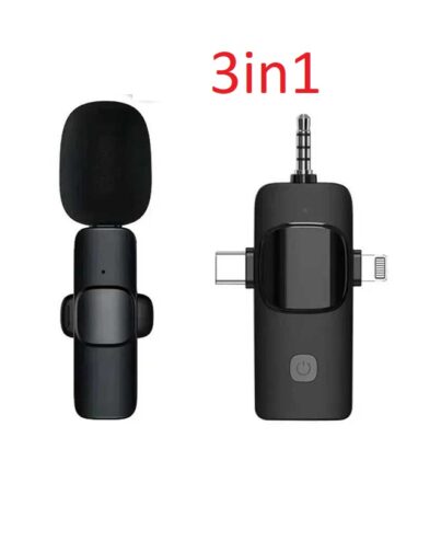Mic Clip On Wireless 3in1 (iphone, type c, jack ) single